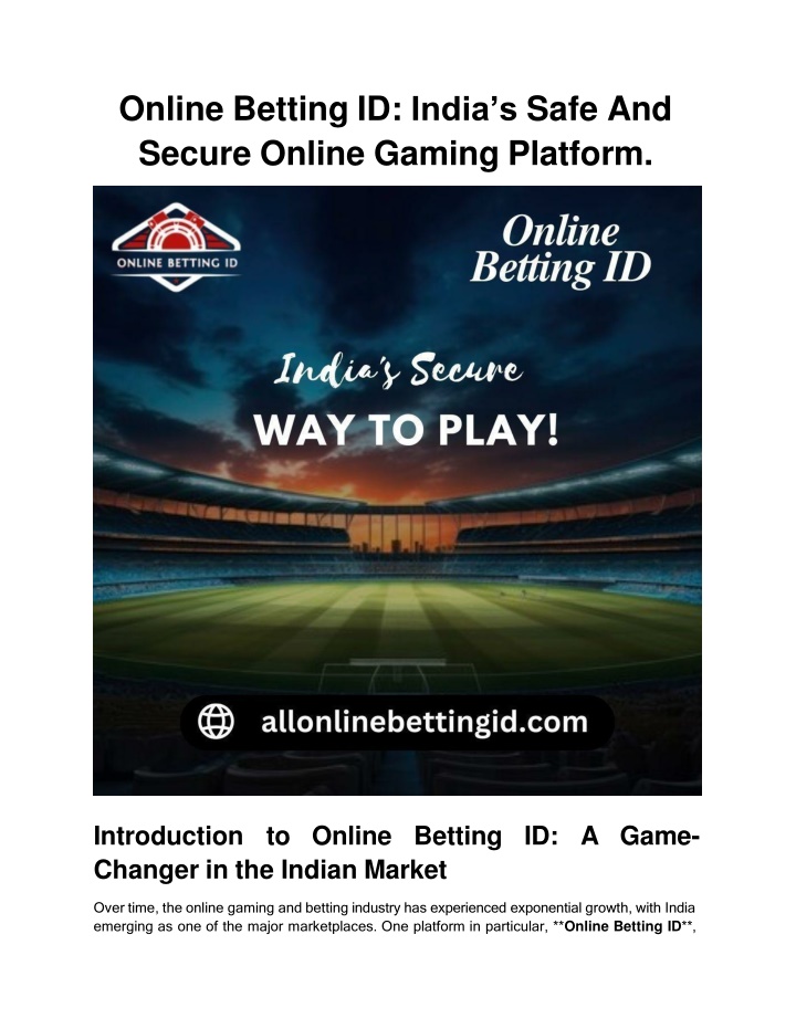 online betting id india s safe and secure online