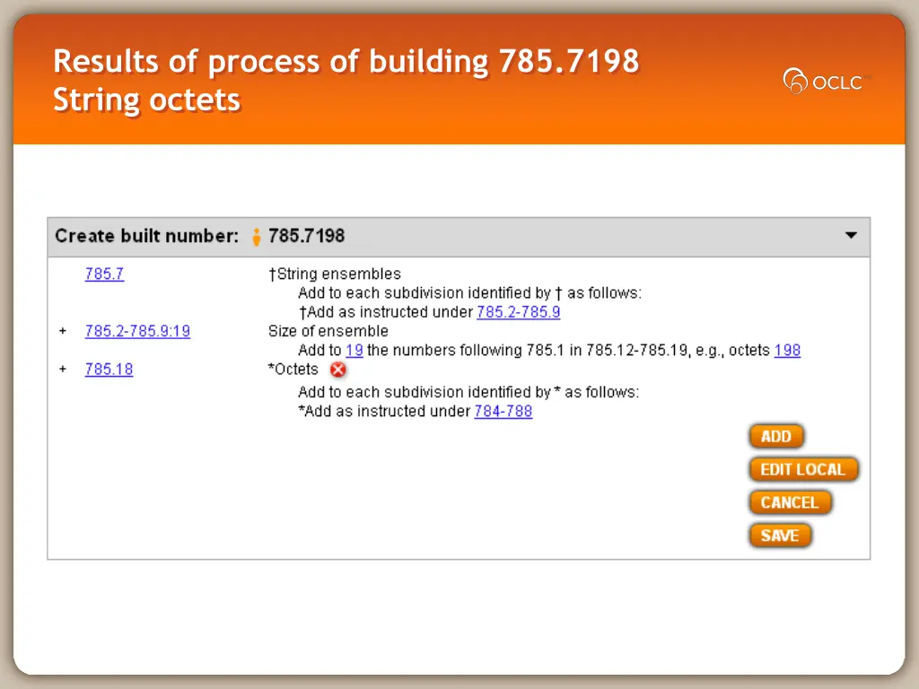 results of process of building 785 7198 string