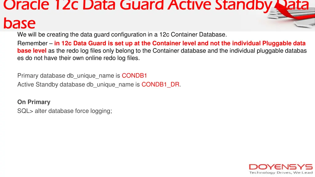 oracle 12c data guard active standby data oracle