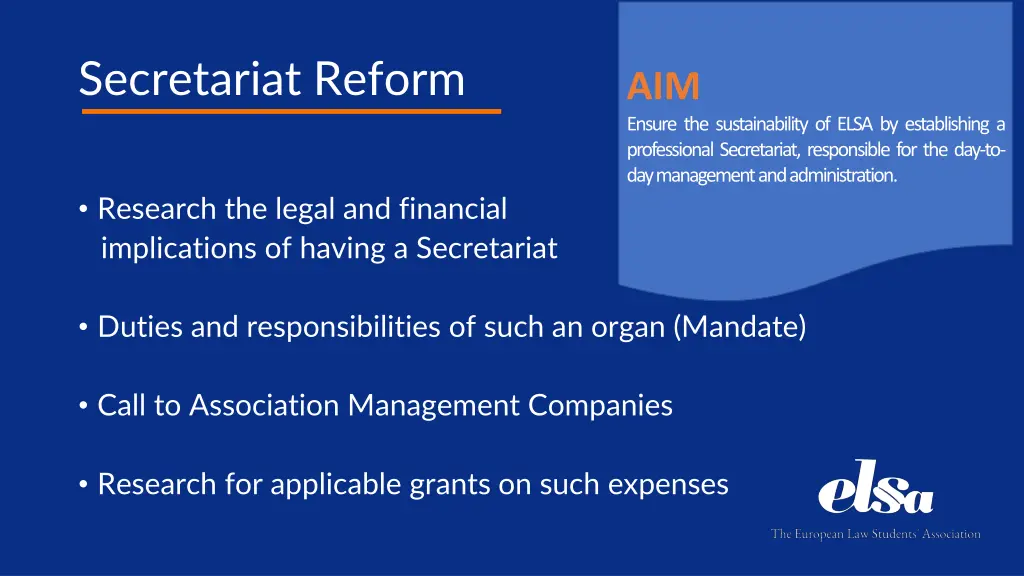 secretariat reform