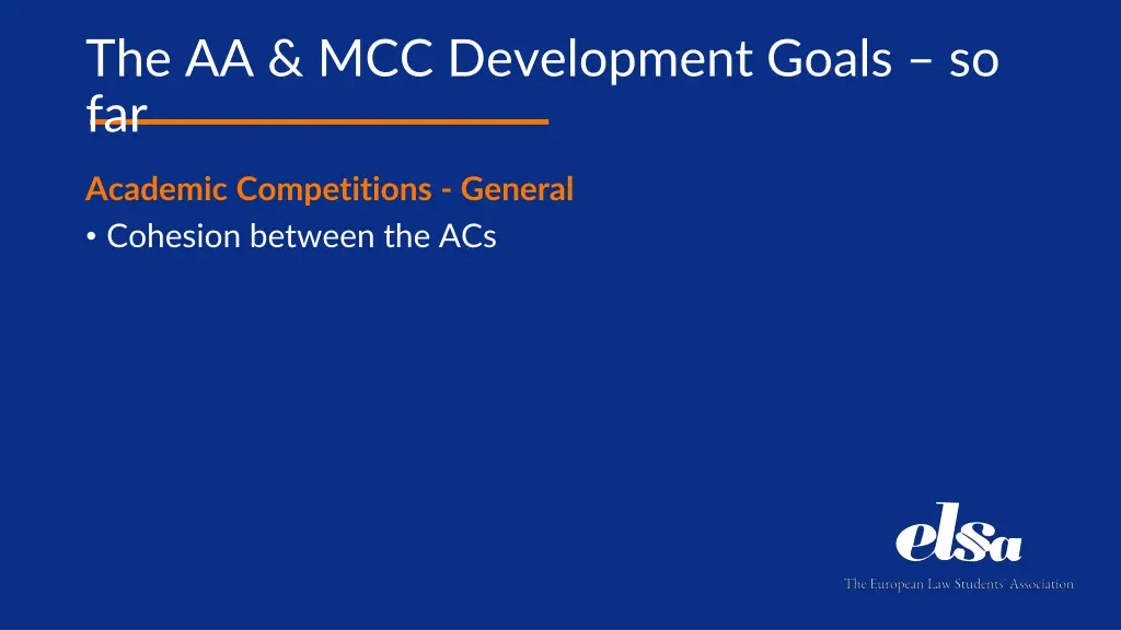 the aa mcc development goals so far 3