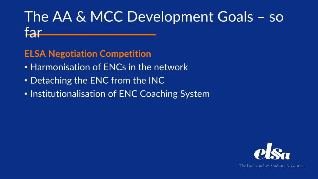 the aa mcc development goals so far 4