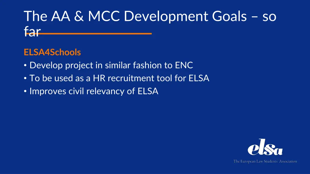 the aa mcc development goals so far 5