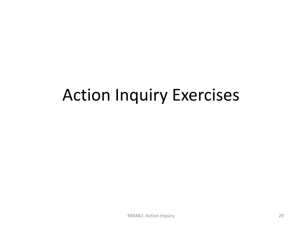 action inquiry exercises