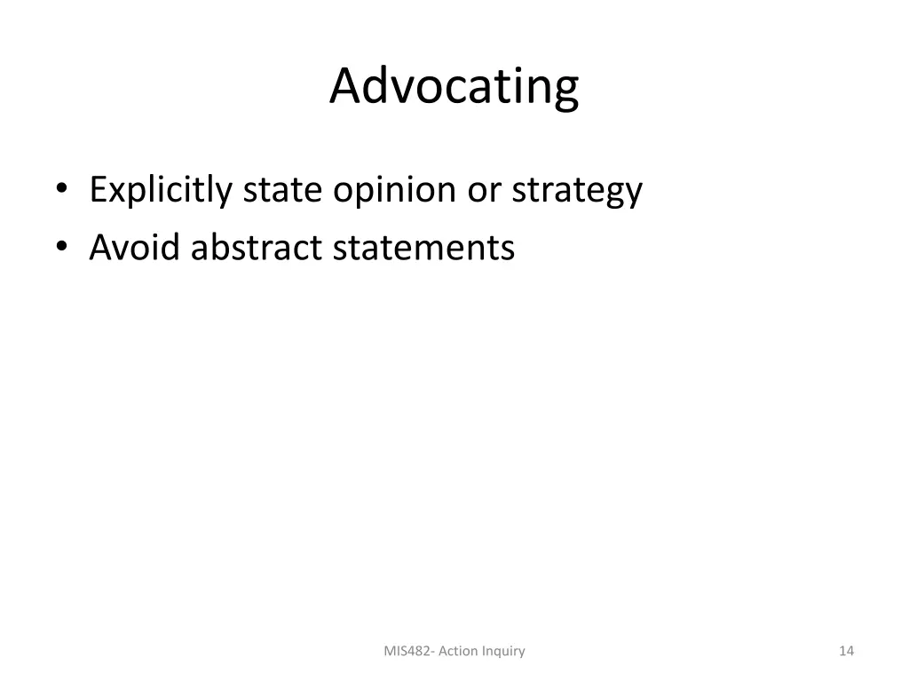 advocating