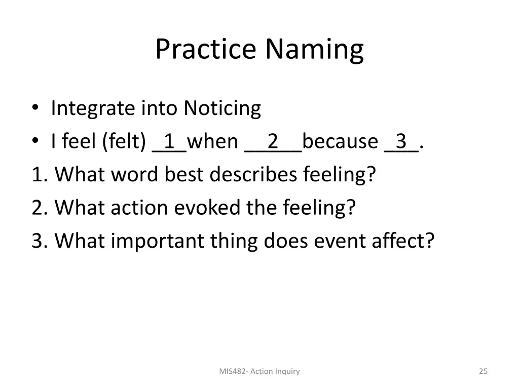 practice naming