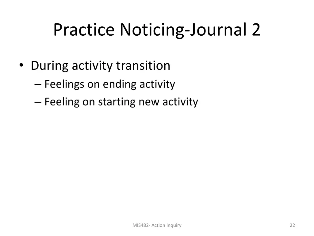 practice noticing journal 2