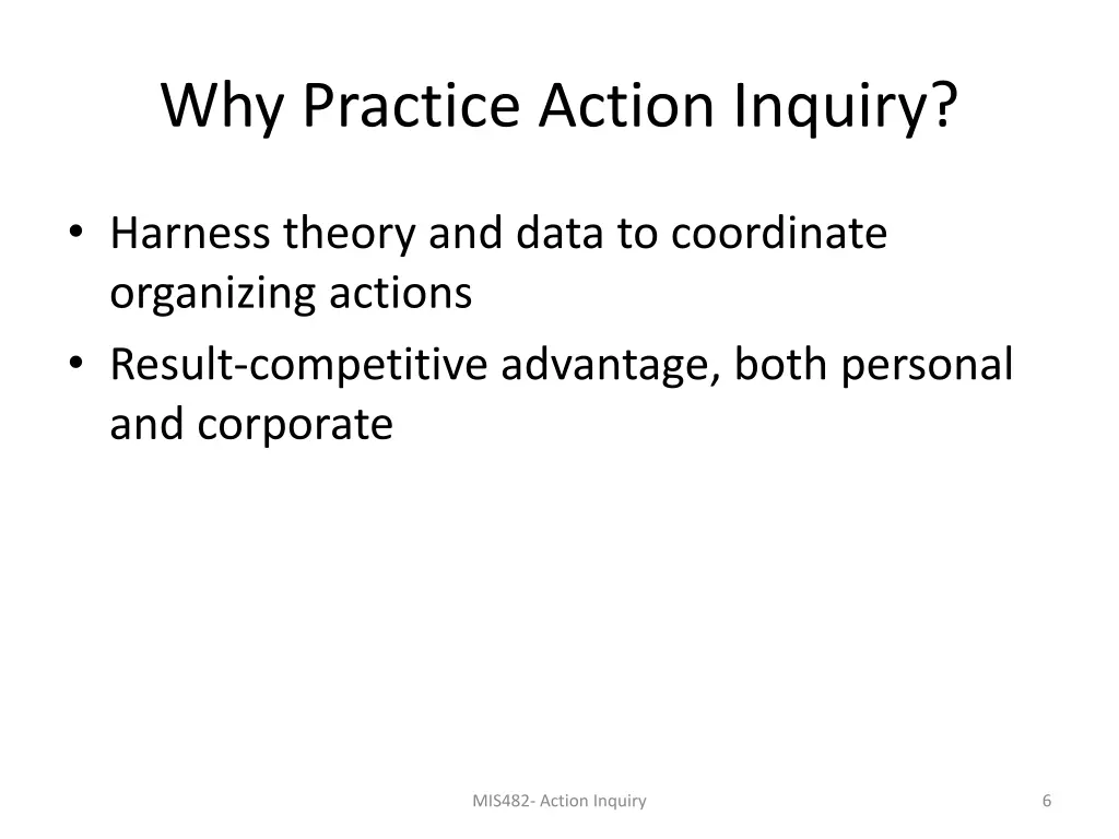 why practice action inquiry