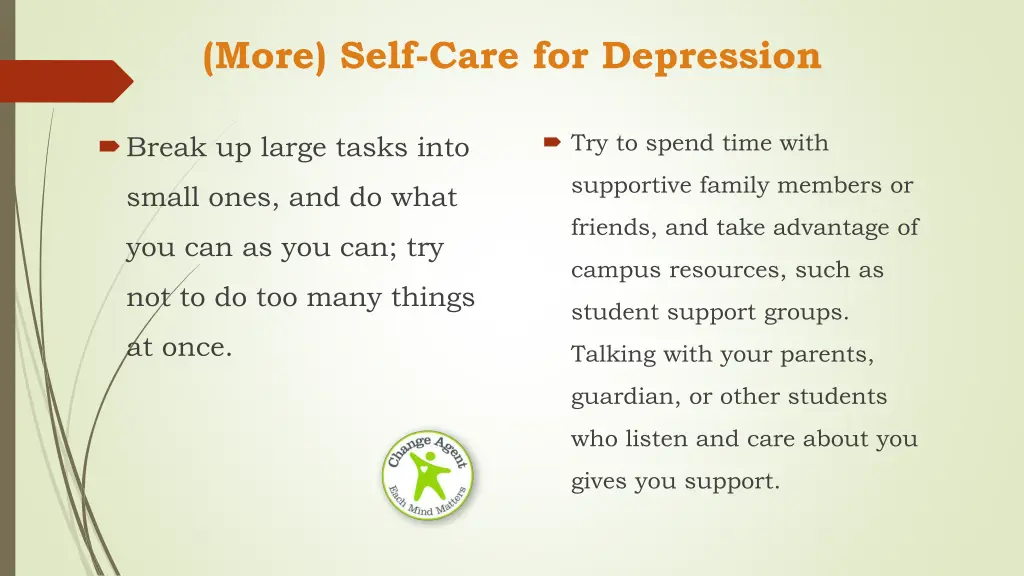 more self care for depression