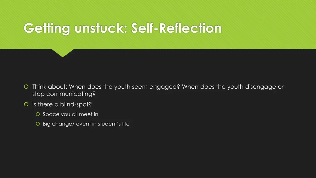 getting unstuck self reflection