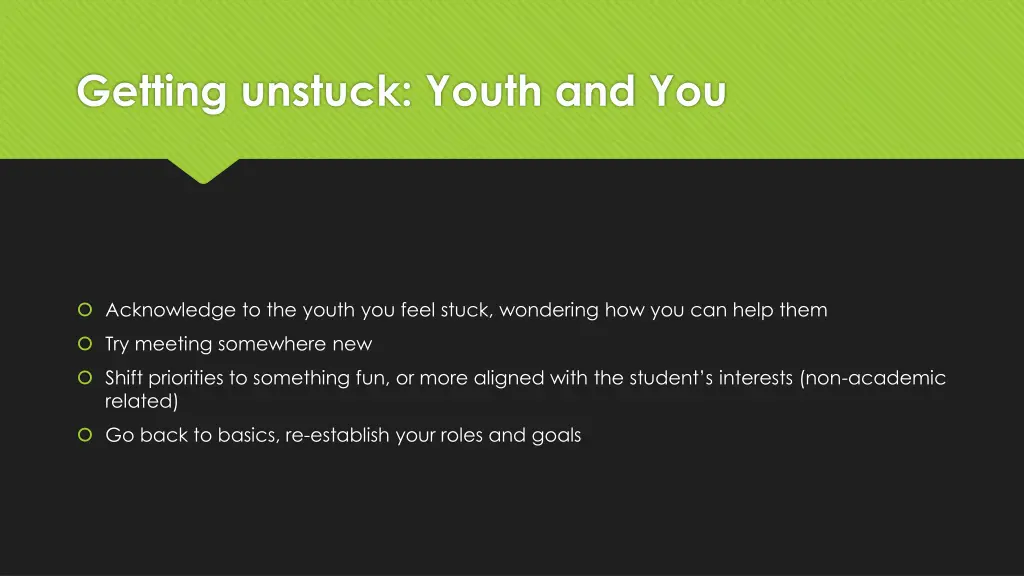 getting unstuck youth and you