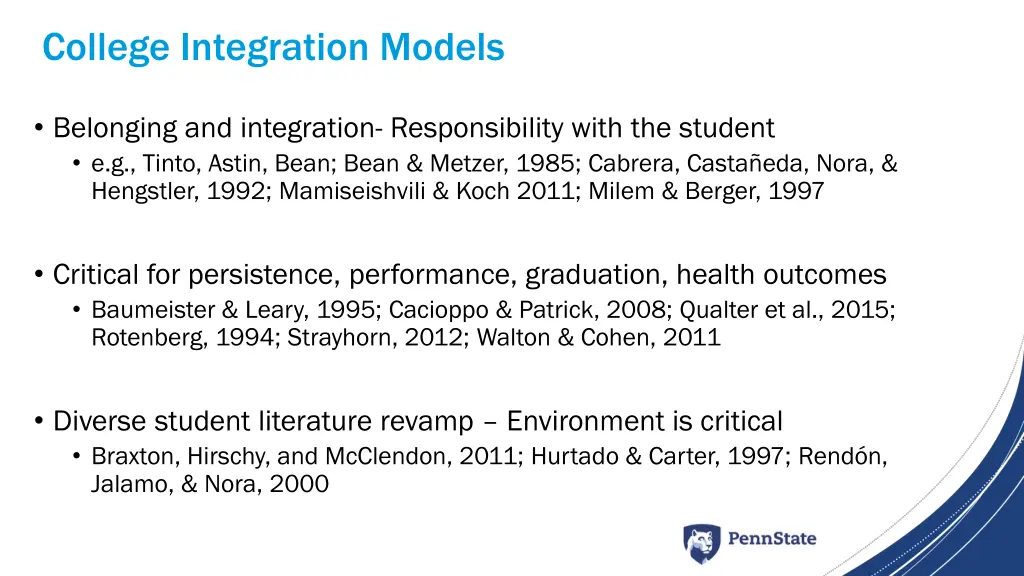 college integration models