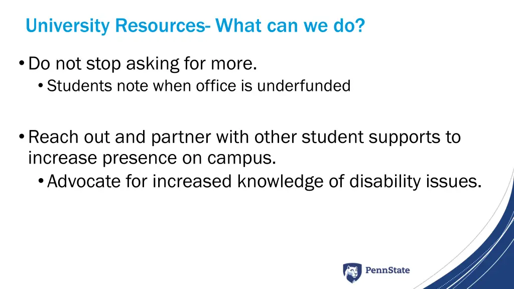 university resources what can we do