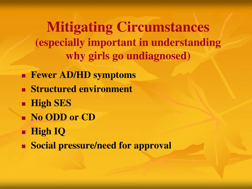 mitigating circumstances especially important