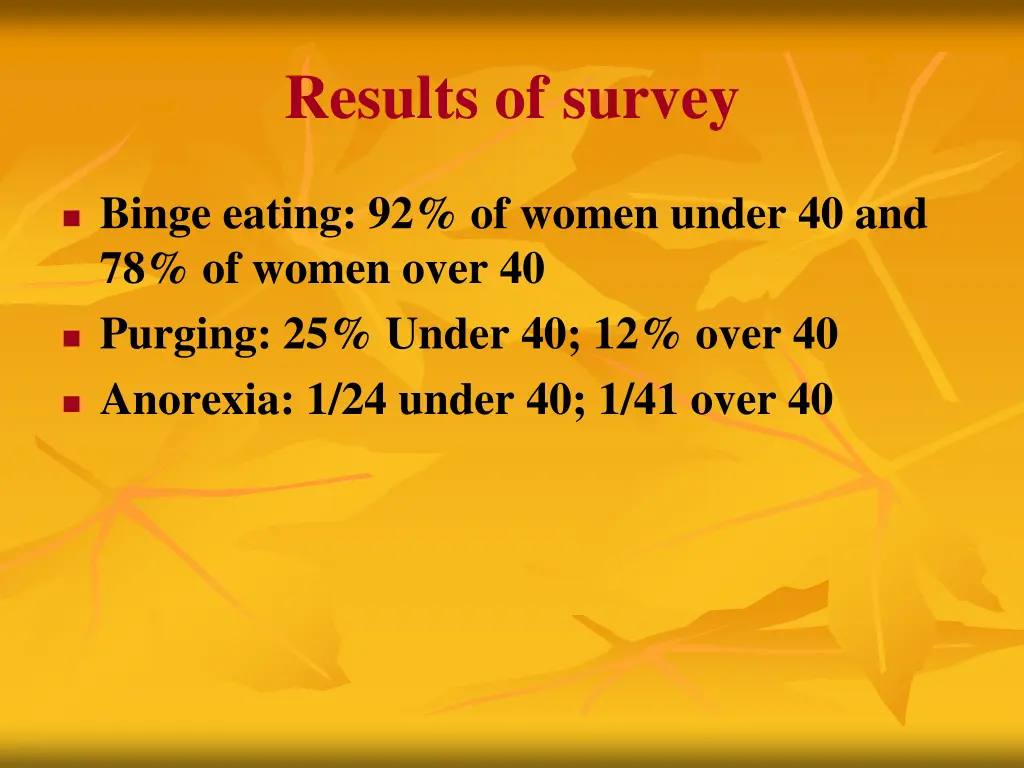 results of survey