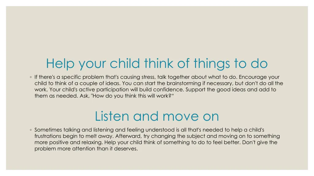 help your child think of things to do