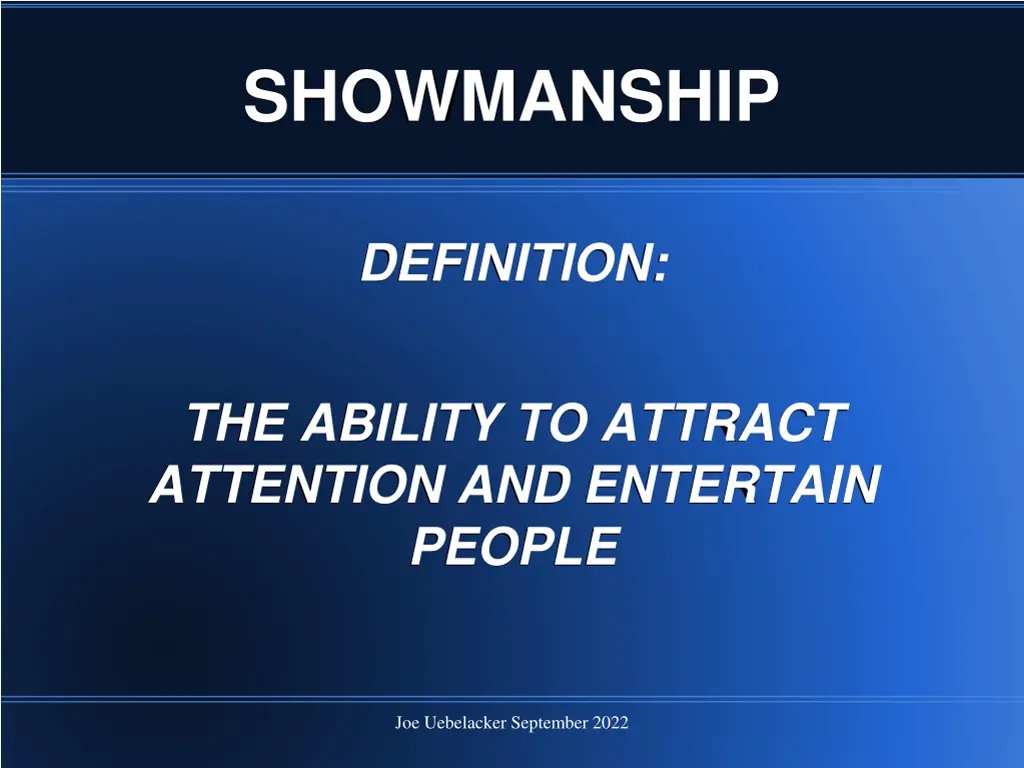 showmanship