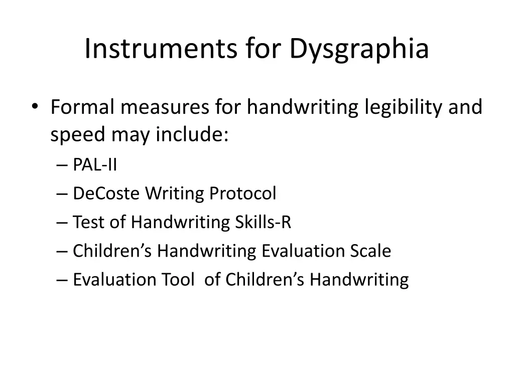 instruments for dysgraphia 1