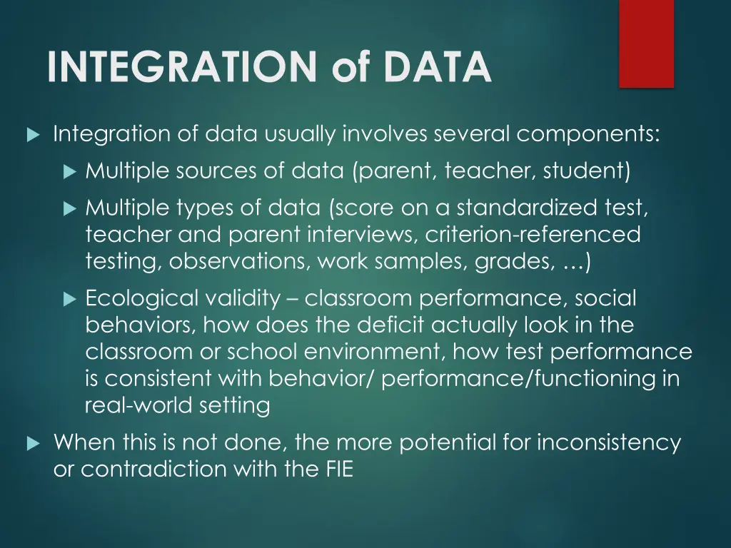 integration of data