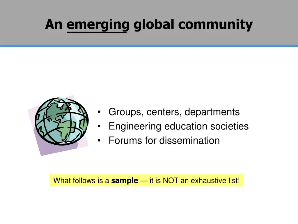 an emerging global community