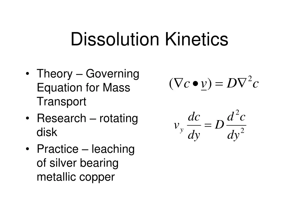 dissolution kinetics