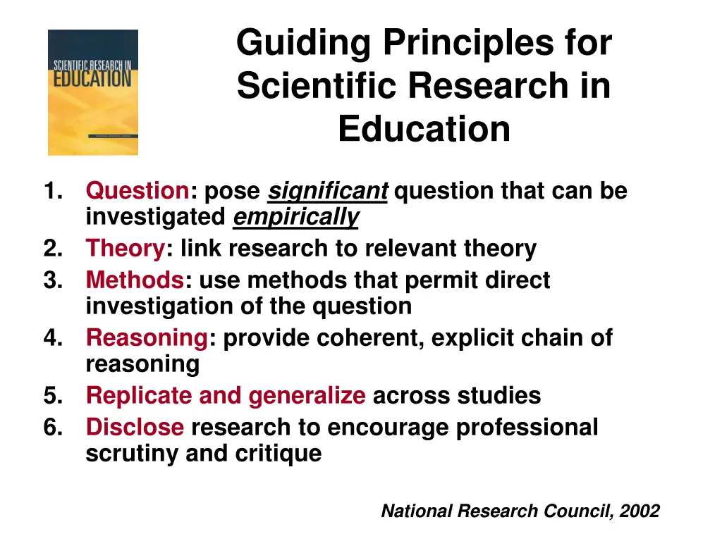 guiding principles for scientific research