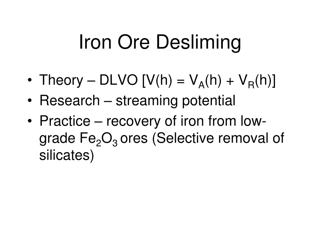 iron ore desliming