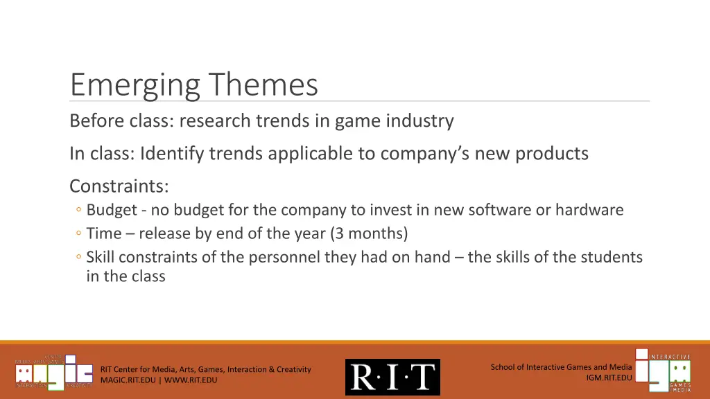 emerging themes before class research trends