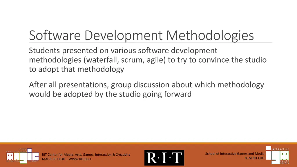 software development methodologies students