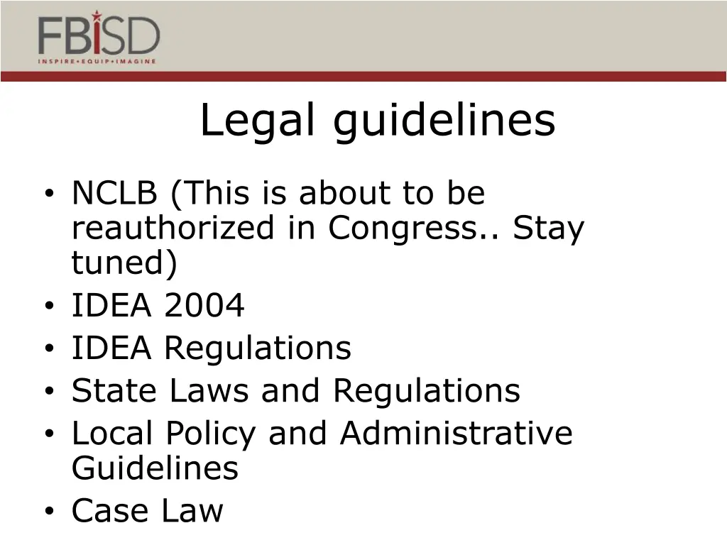 legal guidelines