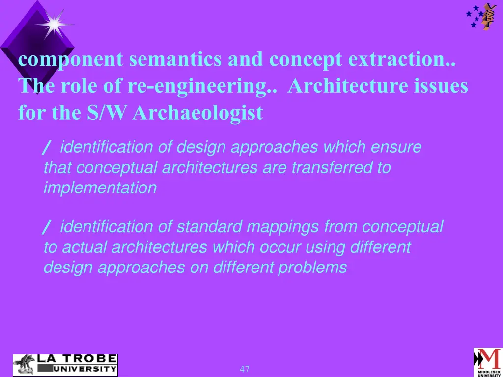 component semantics and concept extraction