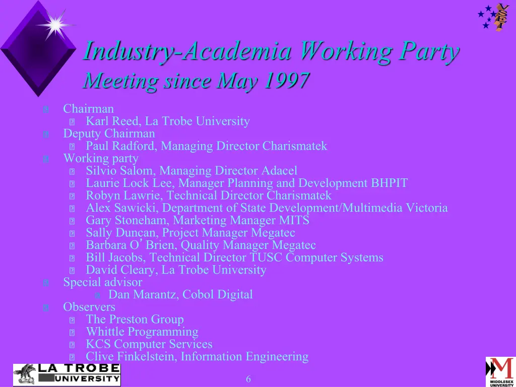 industry academia working party meeting since