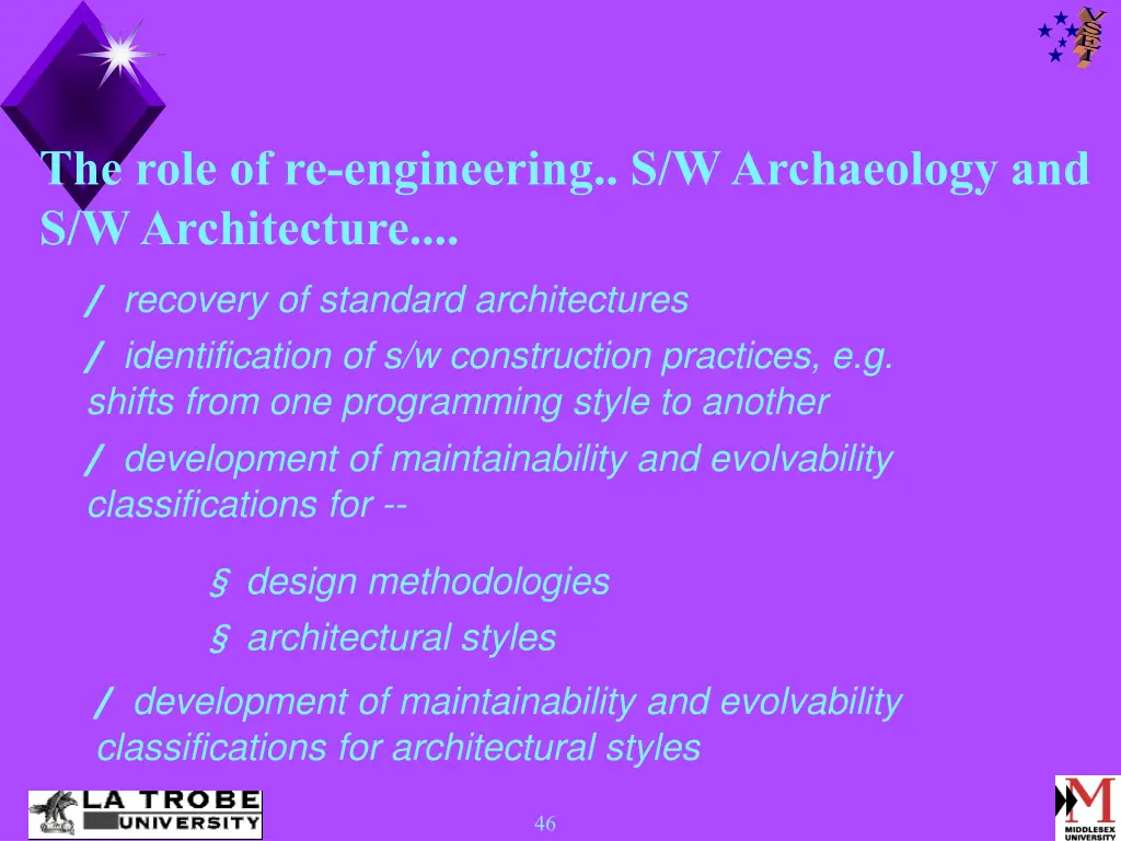 the role of re engineering s w archaeology