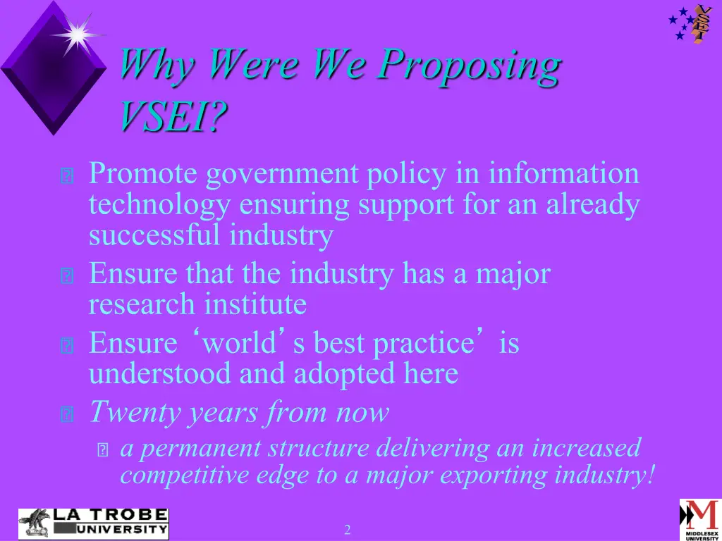 why were we proposing vsei promote government