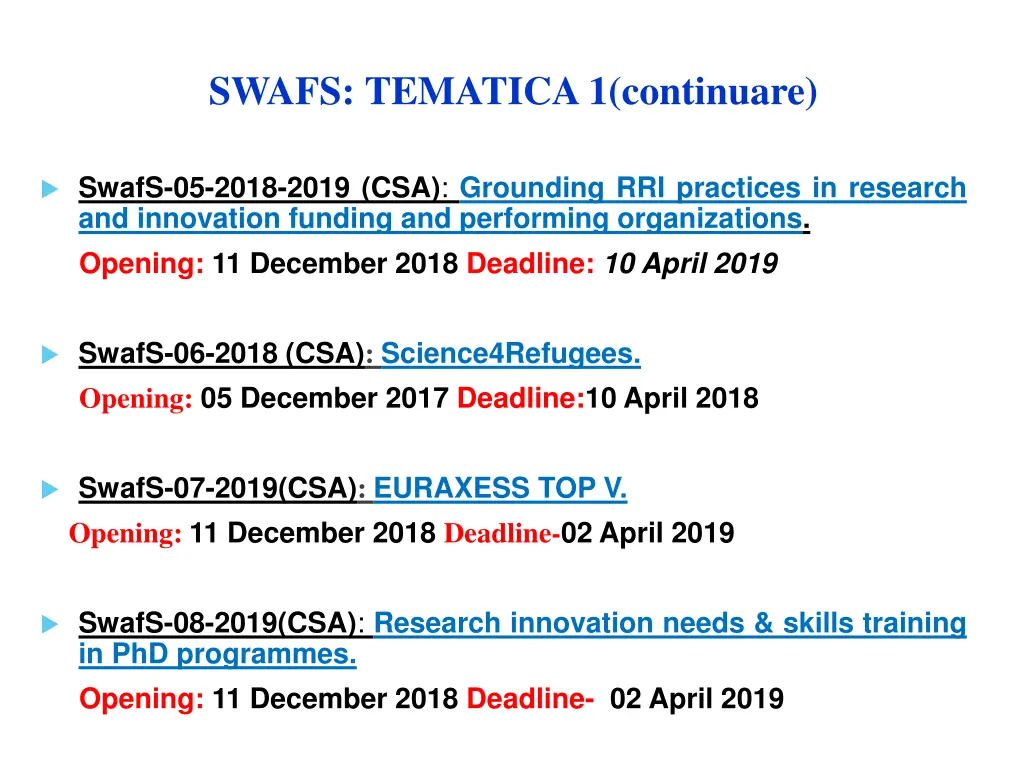 swafs tematica 1 continuare