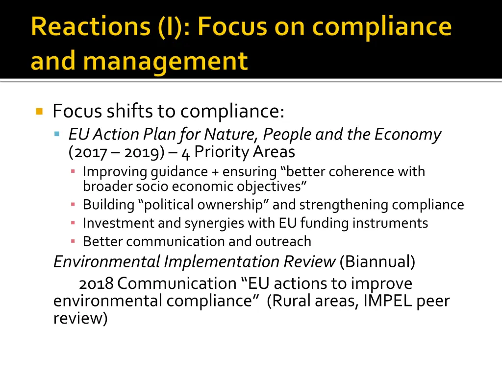 focus shifts to compliance eu action plan