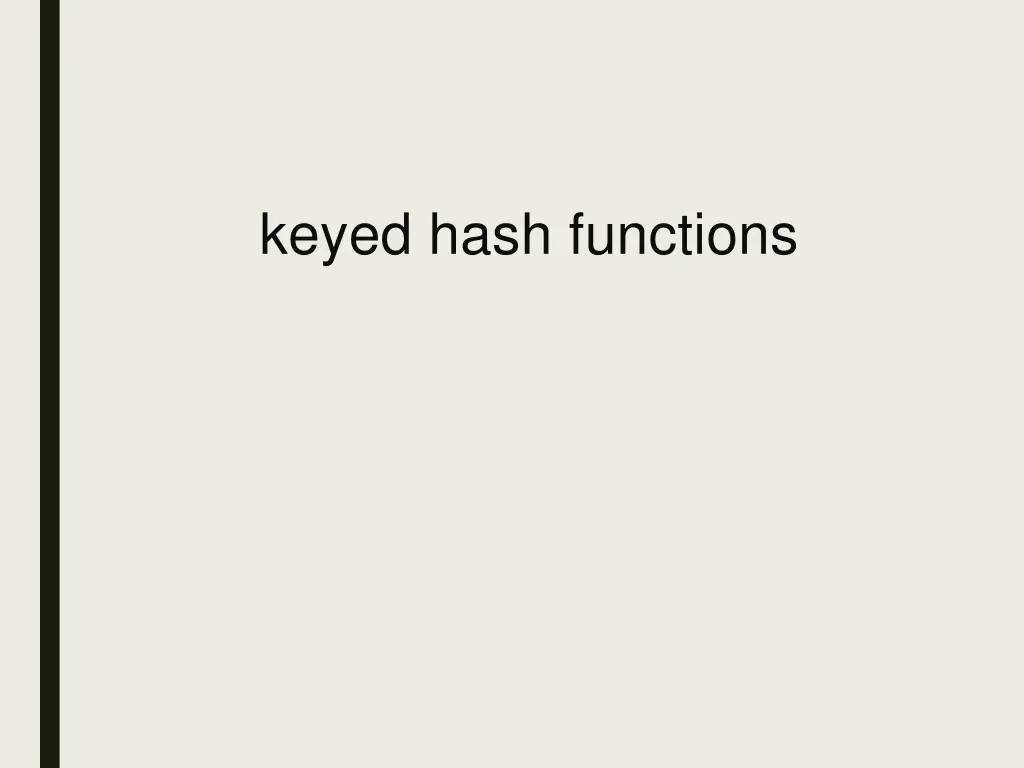 keyed hash functions