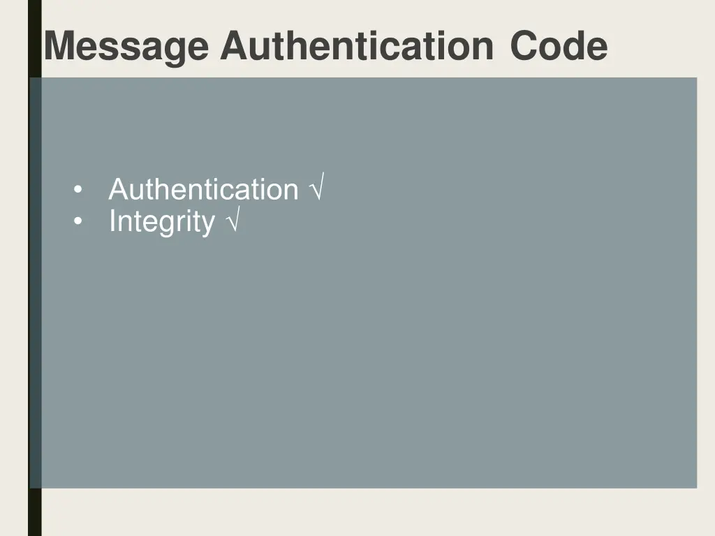 message authentication code