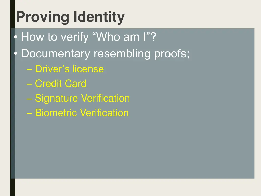 proving identity how to verify