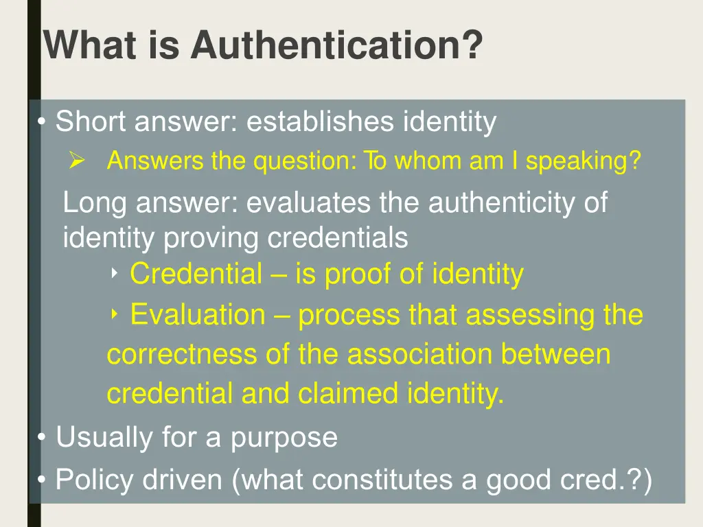 what is authentication