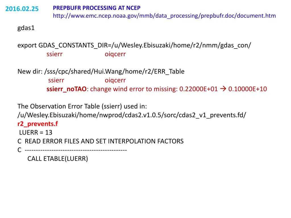 prepbufr processing at ncep http www emc ncep