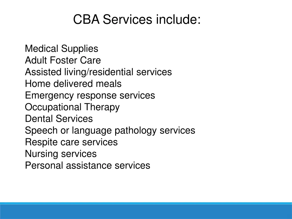 cba services include