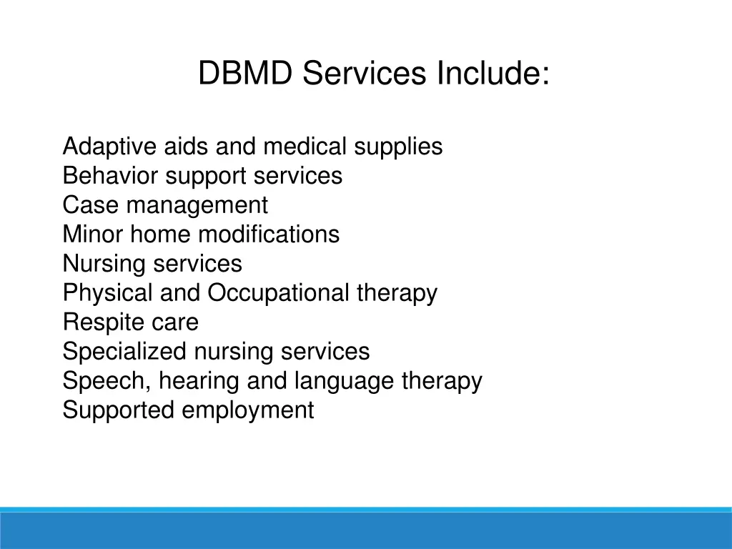 dbmd services include