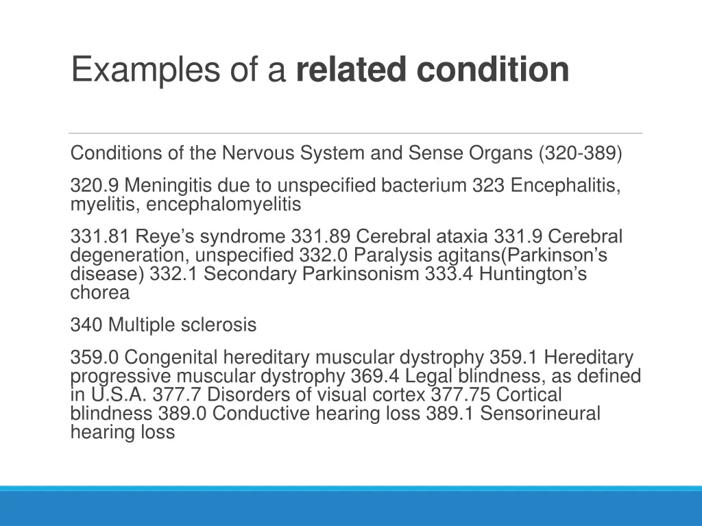 examples of a related condition 2