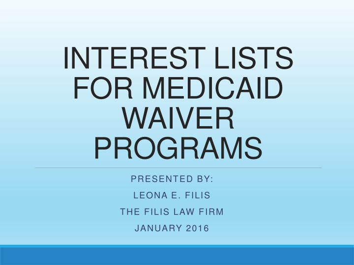 interest lists for medicaid waiver programs