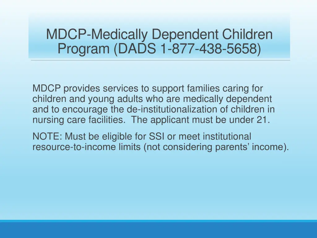 mdcp medically dependent children program dads