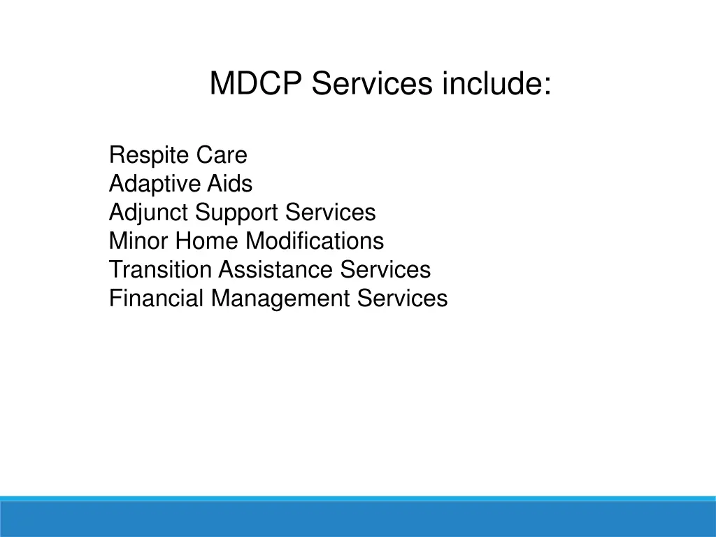 mdcp services include