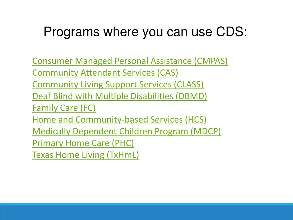 programs where you can use cds