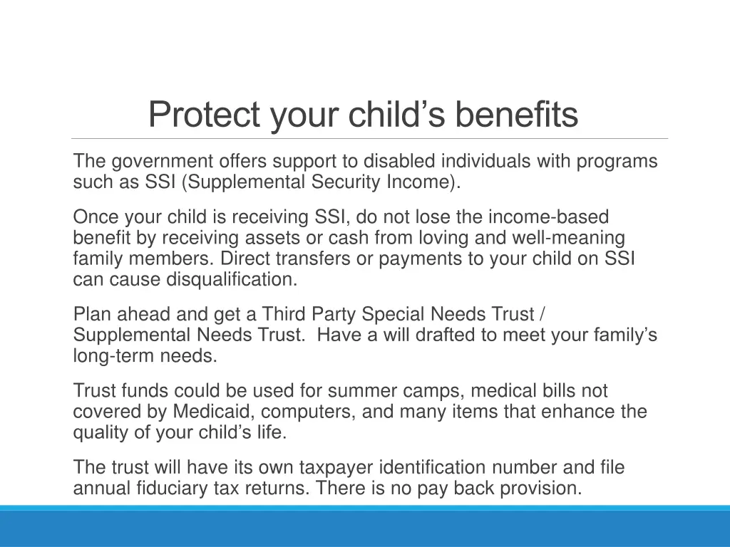 protect your child s benefits