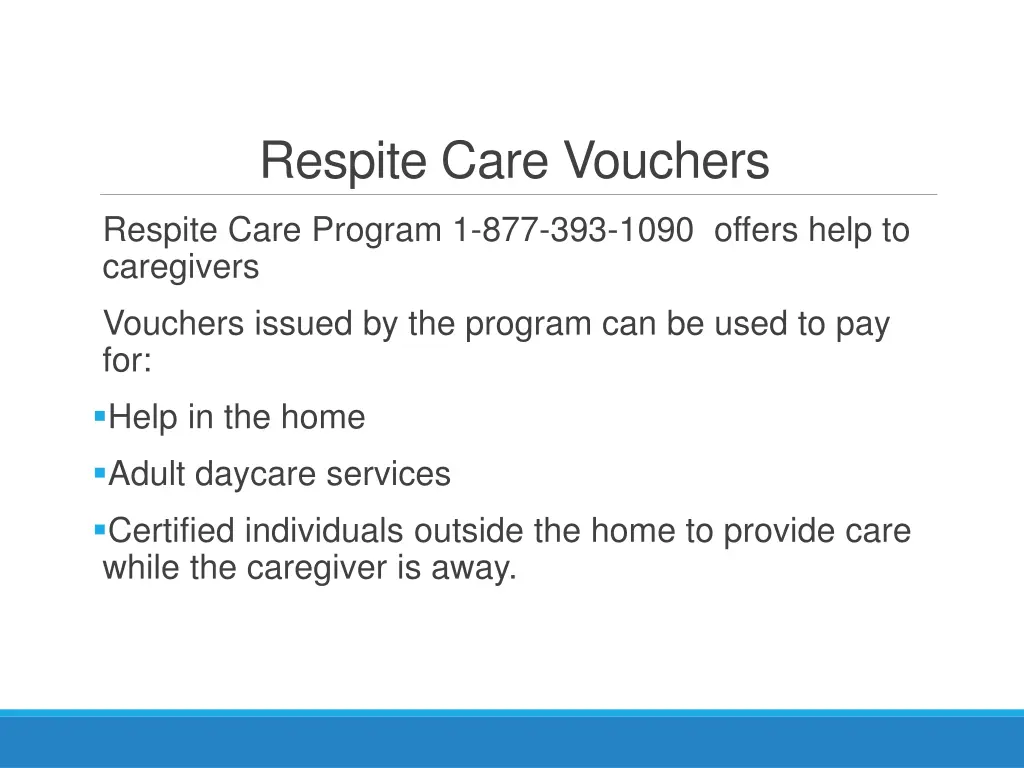 respite care vouchers